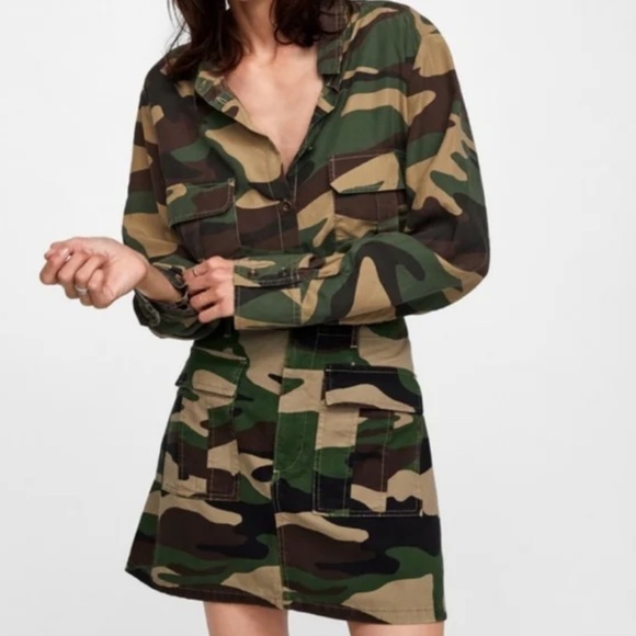 Zara Premium Denim Collection the cargo mini skirt camouflage - Picture 6 of 12